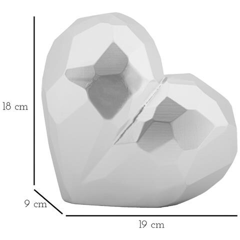 Soprammobile Heart Argento In Resina A Forma Di Cuore - Foto 6