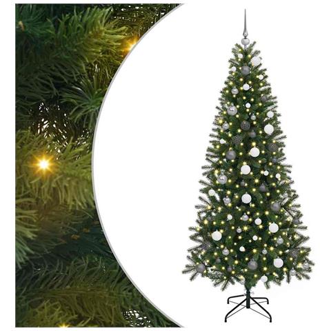 Albero di Natale artificiale con 300 LED Verde 210 cm PE e PVC - Foto 1