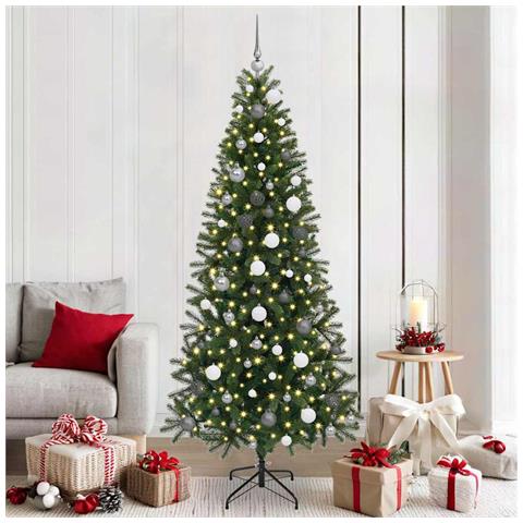 Albero di Natale artificiale con 300 LED Verde 210 cm PE e PVC - Foto 2