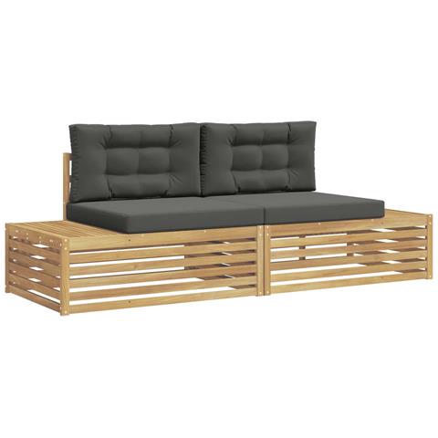 Set di divani da esterno Bianco 230,5 x 83 x 73 cm Poliestere - Foto 1
