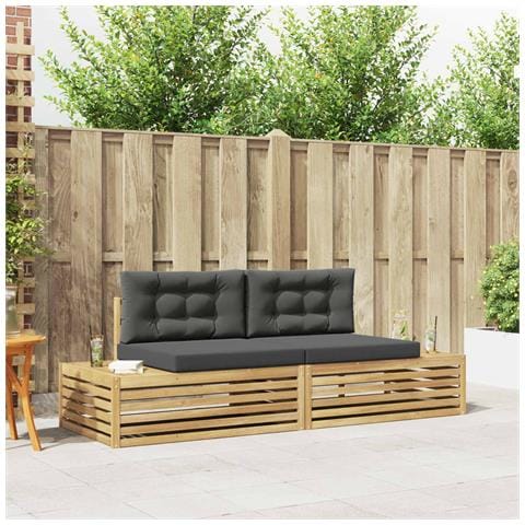 Set di divani da esterno Bianco 230,5 x 83 x 73 cm Poliestere - Foto 2