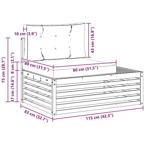 Set di divani da esterno Bianco 230,5 x 83 x 73 cm Poliestere - Foto 8