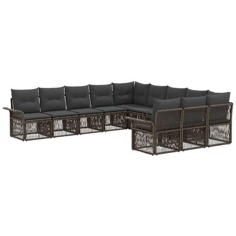 Set Divano da Giardino 11 pcs Grigio polyrattan - Foto 1