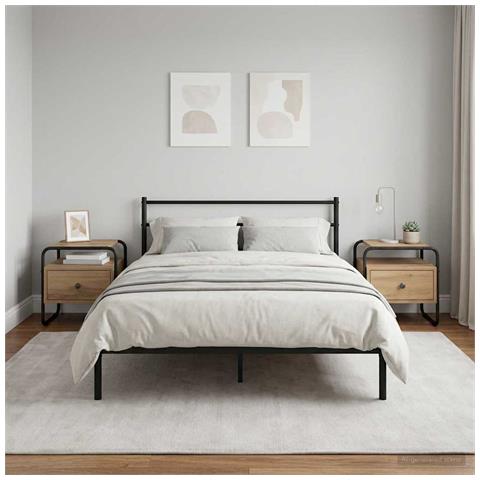 Armadio da Notte 2 pz Rovere Artigianale 40 x 39,5 x 40 cm - Foto 2