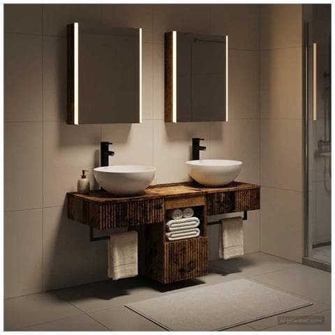 Set di Armadi da Bagno 5 pcs Legno antico 43 x 11,5 x 60,5 cm - Foto 2