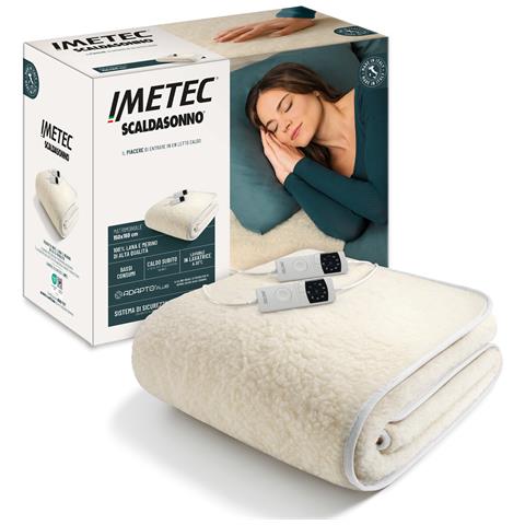 Scaldasonno Adapto Plus 100% Lana e Merino, Matrimoniale 160x150 cm, Caldo Subito, Tecnologia brevettata Adapto Plus, Sistema Sicurezza ElectroBlock, Bassi consumi, 6 Temperature, Autospegnimento 1, 3, 9 ore, Made in Italy - Foto 1