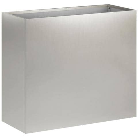 Vaso da giardino Argento 50 x 20 x 40 cm Acciaio Inox - Foto 1