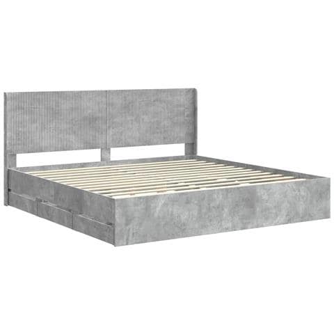 Struttura del letto con stoccaggio e testata Grigio Cemento - Foto 2