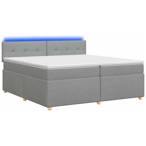 Letto box spring con materasso Grigio Chiaro 200 x 200 cm - Foto 1