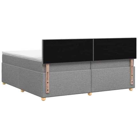 Letto box spring con materasso Grigio Chiaro 200 x 200 cm - Foto 9