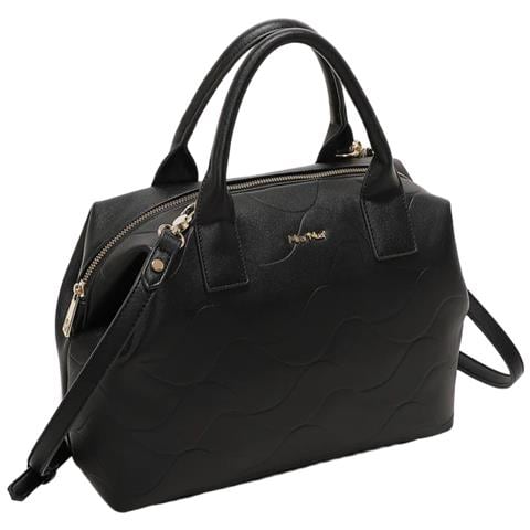 Borsa A Bauletto Con Motivo Ad Onda Nero - Foto 2