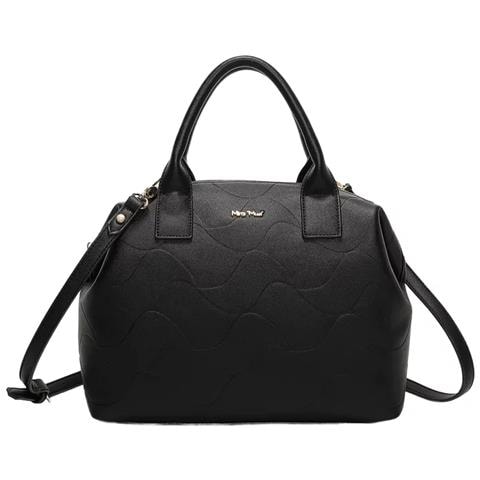 Borsa A Bauletto Con Motivo Ad Onda Nero - Foto 1