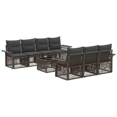 Set Divano da Giardino 8 pz Grigio polyrattan - Foto 1