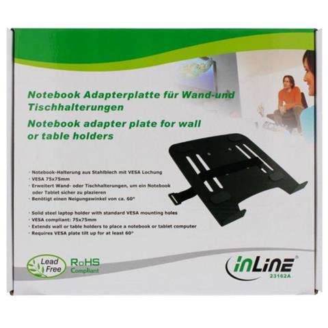 supporto notebook, piastra adattatrice a standard vesa 75 per montaggio su staffe monitor / tv da parete o da tavolo. - Foto 3