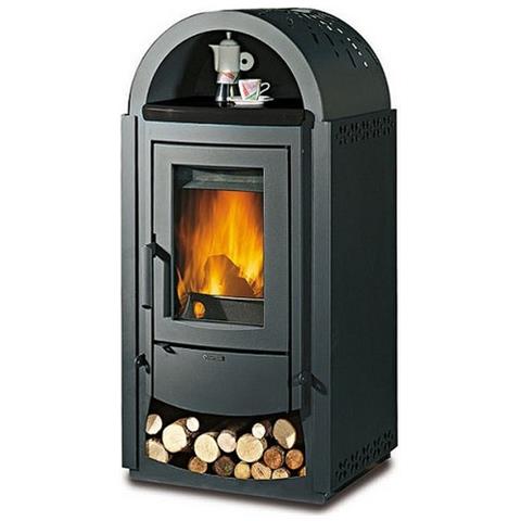 Stufa a Legna in Acciaio Potenza Termica Nominale 9 kW 258 m³ Riscaldabili Colore Nero Antracite - Foto 4