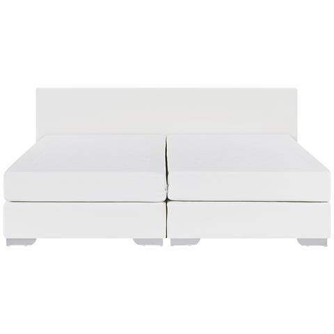 Letto Boxspring In Pelle Bianca 160 X 200 Cm President - Foto 26