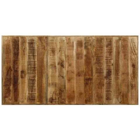 Tavolo Da Pranzo In Massello Di Mango E Acciaio A Croce 180 Cm - Foto 2