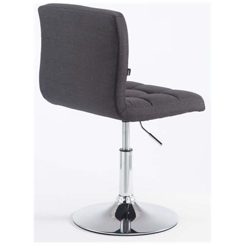 Set 2 Sedie Lounge Design Palma V2 - Coppia Sedie Sgabello Girevoli Imbottite in Tessuto Trapunto H 41-55 cm Nero - Foto 5