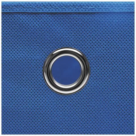 Scatole Portaoggetti con Coperchi 4 pz Blu 32x32x32 cm Tessuto - Foto 2