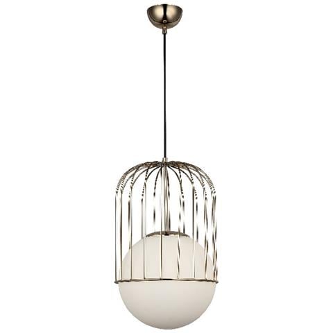 Lampada A Sospensione Capola - Lampadario - Da Soffitto - Oro In Metallo, Vetro, 25 X 25 X 115 Cm, 1 X E27, Max 40w - Foto 1