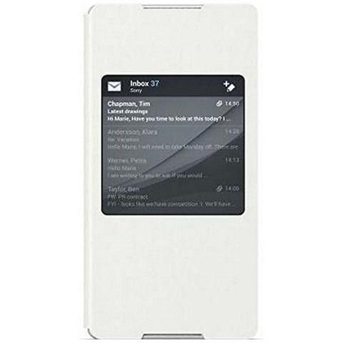 Flip Cover Custodia SCR30 per Xperia Z3+ - Bianco - Foto 2