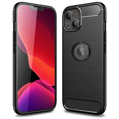 Custodia B-case Tpu Silicone Cover Case Per Apple Iphone 14 Carbon Metal Black - Foto 1