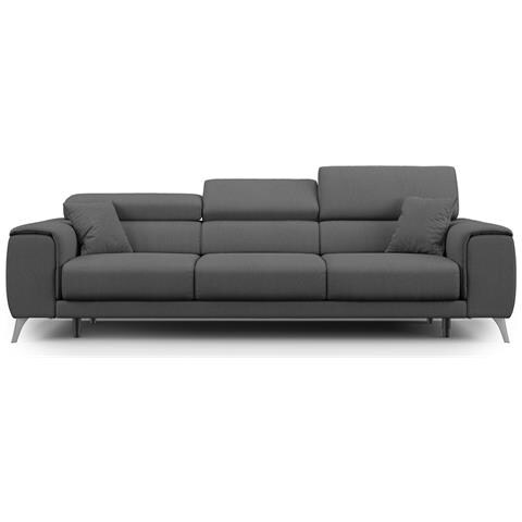 Fusion Divano 3 Sedute In Tessuto Smacchiabile T05 Antracite - Foto 2