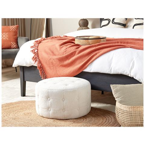 Pouf Tampa Bouclé Bianco - Foto 1