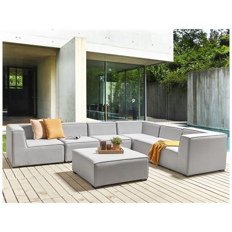 Set Da Giardino Modulare 7 Posti Grigio Chiaro Lato Sinistro Arezzo - Foto 1