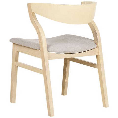 Set Di 2 Sedie Da Pranzo Legno Chiaro E Beige Maroa - Foto 6
