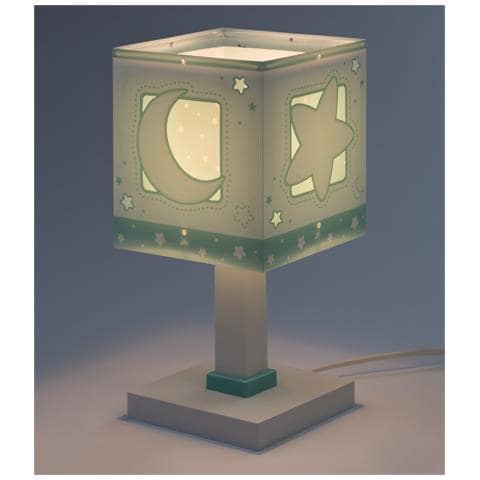 Lampada Da Comodino Per Bambini Moonlight Luna E Stelle Verde - Foto 1