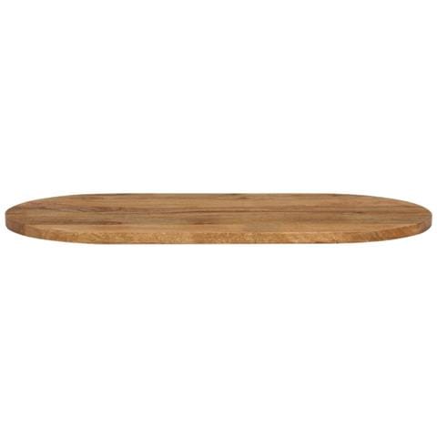 Piano Tavolo 90x40x2,5 Cm Ovale In Legno Massello Di Mango - Foto 3