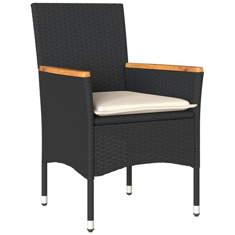 Set Da Pranzo Da Giardino 9 Pz Con Cuscini Polyrattan E Vetro - Foto 3