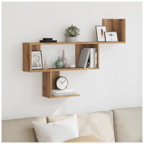 Scaffale A Parete Nero 100x15x70 Cm In Truciolato - Foto 1