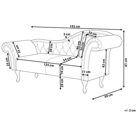 Chaise Longue Versione Destra Lattes Velluto Nero Con Cuscino - Foto 2