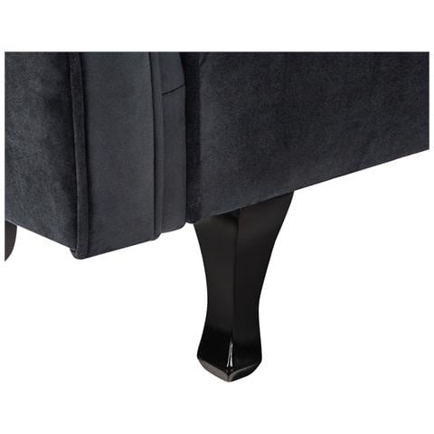 Chaise Longue Versione Destra Lattes Velluto Nero Con Cuscino - Foto 8