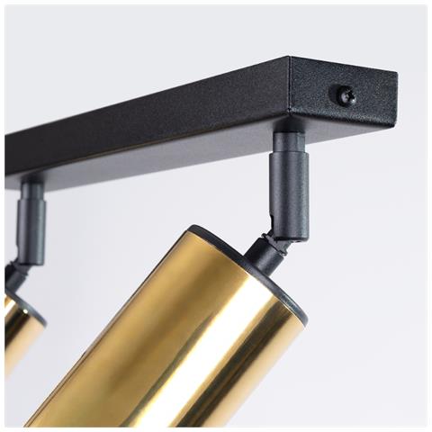 Lampada Da Soffitto Winx 2 Nero /oro Sl. 1383 - Moderno Lampade Da Soffitto Oro Nero 18.5x30x6 Cm - Foto 8