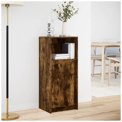 Credenza con LED Rovere Fumo 42,5x34x100cm in Legno Multistrato - Foto 2