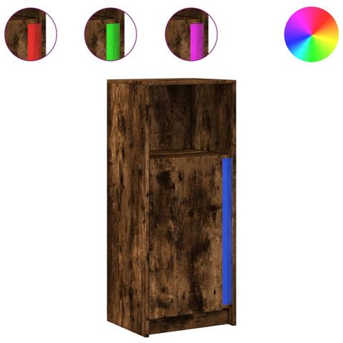 Credenza con LED Rovere Fumo 42,5x34x100cm in Legno Multistrato - Foto 1