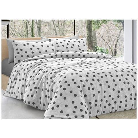 Completo Lenzuola Letto 100% Cotone Made In Italy Disegno Pois Lt Piazza E Mezza Pois - Foto 1