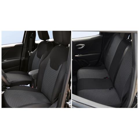 Serie Completa Coprisedili Personalizzati Jeep Renegade 14>/compass 17>, Dacia Sandero 20> Tess. Rigato Nero - Foto 1
