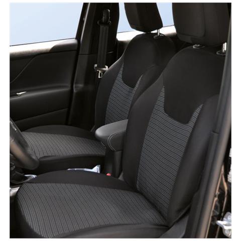 Serie Completa Coprisedili Personalizzati Jeep Renegade 14>/compass 17>, Dacia Sandero 20> Tess. Rigato Nero - Foto 2