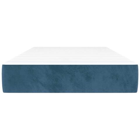 Materasso A Molle Blu Scuro 80x220x20 Cm In Velluto - Foto 3