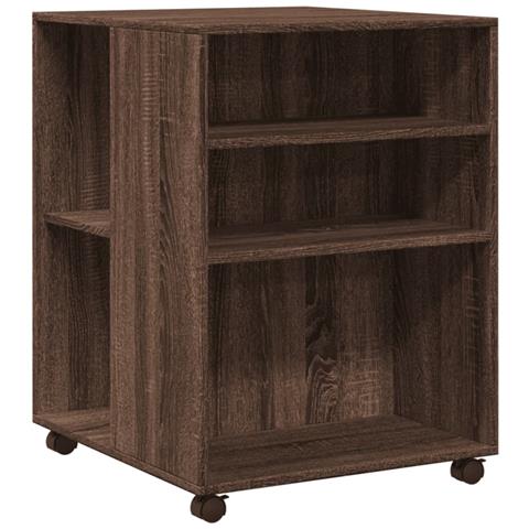 Tavolino Con Ruote Rovere Marrone 55x60x78 Cm In Truciolato - Foto 2