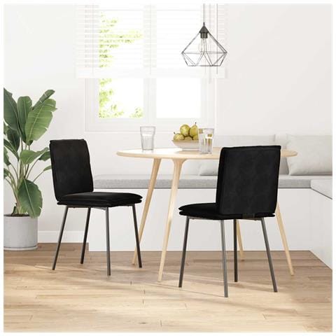 Sedie Da Pranzo 2 Pz Nere In Velluto - Foto 2
