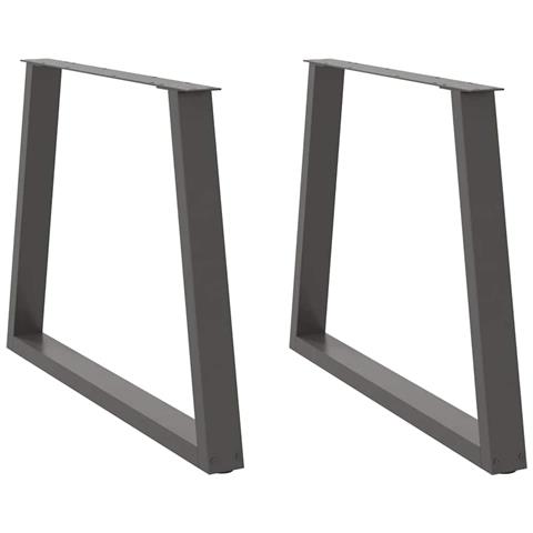 Gambe Tavolo Pranzo A V 2 Pz Antracite 100x(72-73,3)cm Acciaio - Foto 1