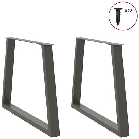 Gambe Tavolo Pranzo A V 2 Pz Antracite 100x(72-73,3)cm Acciaio - Foto 3