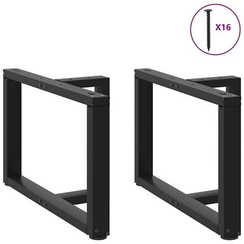 Gambe Tavolino Da Caffè A T 2 Pz Nero 60x25x(42-43) Cm Acciaio - Foto 3