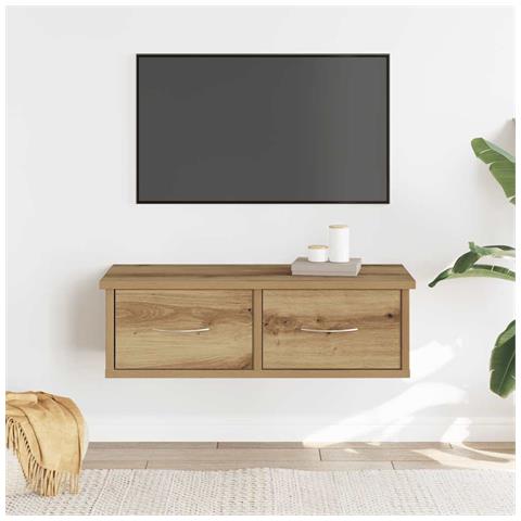 Armadietto A Muro Rovere Artigianale 60x26x18,5cm In Truciolato - Foto 3