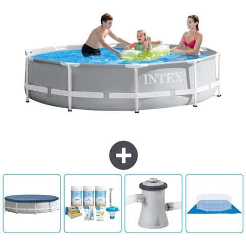 Piscina Fuori Terra - In Giro - 305x305x76 Cm - Grigio - Include Accessori Coordinati Cb1 - Foto 1